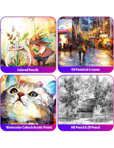 Set de Arte iBayam 195 Piezas para Dibujo y Pintura
