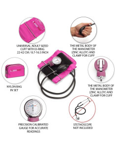 Esfigmomanómetro Paramed Rosa - Manguito Universal 22-42 cm 2