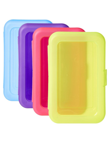 Caja de lápices Amazon Basics, paquete de 4, multicolor