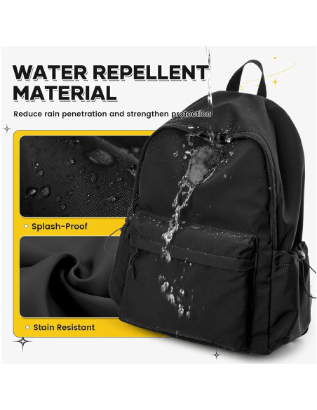 Mochila Grande Negra Impermeable 36x47x14 cm Unisex Mochila Grande Negra Impermeable 36x47x14 cm Unisex