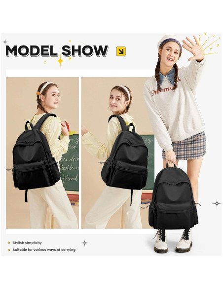 Mochila Grande Negra Impermeable 36x47x14 cm Unisex Mochila Grande Negra Impermeable 36x47x14 cm Unisex