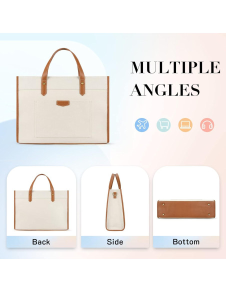 Bolsa Tote para Laptop Missnine 15.6" Marrón Beige Bolsa Tote para Laptop Missnine 15.6" Marrón Beige