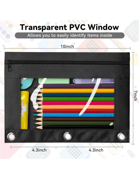 Estuche de Lápices V-Opitos Negro 2p con Ventana Transparente Estuche de Lápices V-Opitos Negro 2p con Ventana Transparente