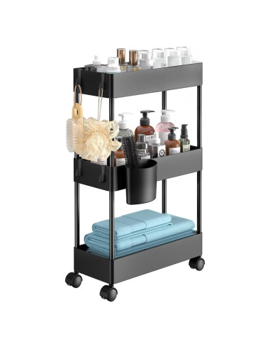 Carro de Almacenamiento Slim Pipishell 3 Niveles Negro