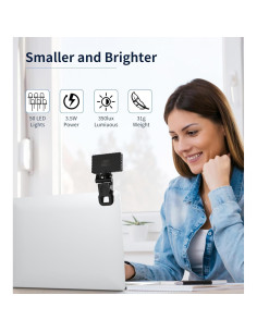 Luz de Selfie Recargable Zecti con Clip y Zapata de Metal 2