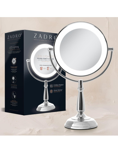 Espejo de Maquillaje Zadro LED 43 cm con Aumento Táctil