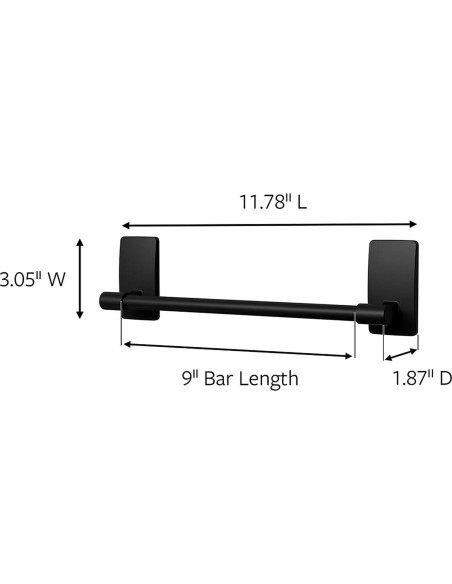 Barra de Toalla Command Negra Mate 22.86 cm Resistente Agua Barra de Toalla Command Negra Mate 22.86 cm Resistente Agua