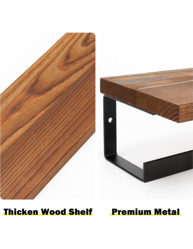 Soporte para Toallas de Mano Winmien 23 cm Metal Madera Negro