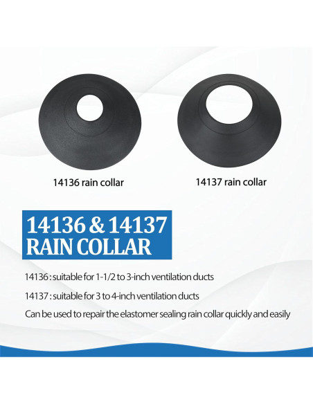 KAZFFD Collar de Lluvia y Flashing de Techo 2 Pcs 3-4" KAZFFD Collar de Lluvia y Flashing de Techo 2 Pcs 3-4"
