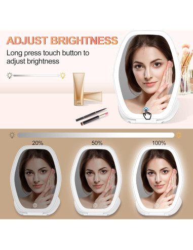 Espejo de Maquillaje COSYGLOW Hexagonal con Luz LED 3 Colores