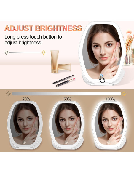 Espejo de Maquillaje COSYGLOW Hexagonal con Luz LED 3 Colores Espejo de Maquillaje COSYGLOW Hexagonal con Luz LED 3 Colores