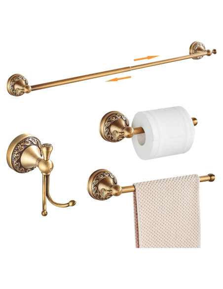 Juego de Accesorios de Baño MOGFCT Bronce Antiguo 4 Piezas Juego de Accesorios de Baño MOGFCT Bronce Antiguo 4 Piezas