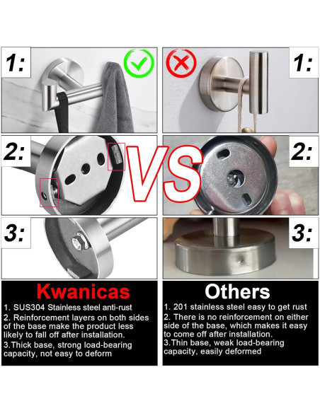 Ganchos Doble Kwanicas Acero Inoxidable Cepillado 2 Paquete Ganchos Doble Kwanicas Acero Inoxidable Cepillado 2 Paquete