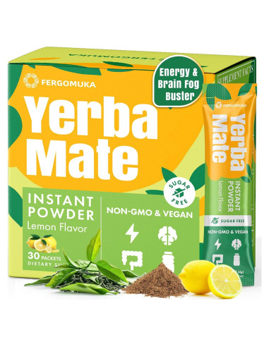 Yerba Mate Instantáneo Fergomuka 4000mg - 30 Paquetes Sin Azúcar