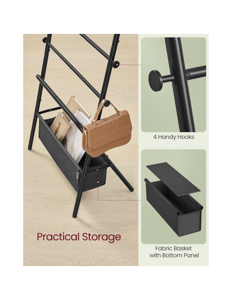 VASAGLE Soporte de Toallas Plegable 99 cm Negro y Gris VASAGLE Soporte de Toallas Plegable 99 cm Negro y Gris