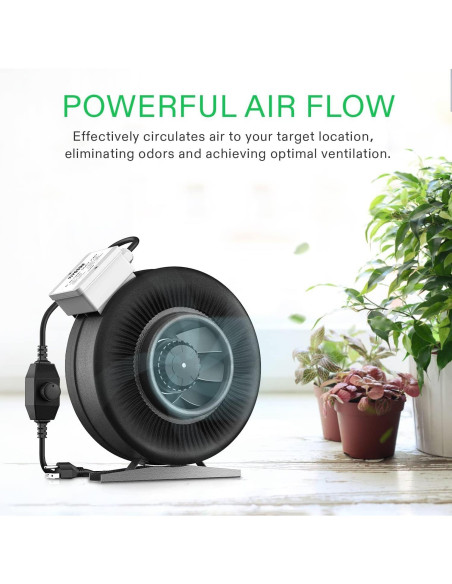 Ventilador de Conducto VIVOSUN Z4 4" 203 CFM con Controlador Ventilador de Conducto VIVOSUN Z4 4" 203 CFM con Controlador