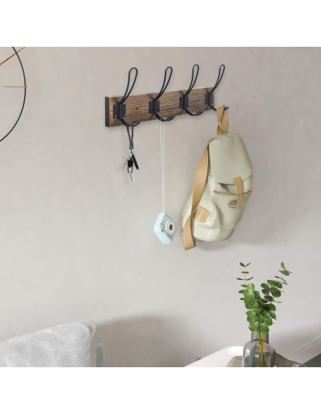 Perchero de Pared Homagic Rústico 4 Ganchos Madera Pino Perchero de Pared Homagic Rústico 4 Ganchos Madera Pino