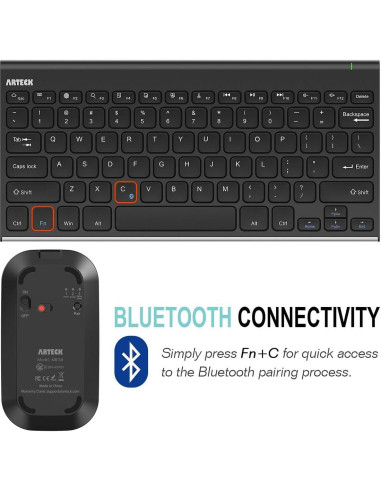Combo Teclado y Ratón Bluetooth Arteck Ergonómico Slim