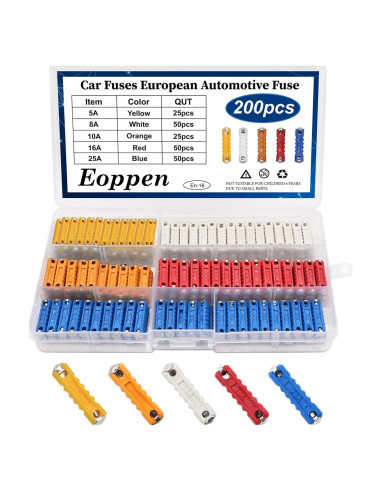 Kit de Fusibles Torpedo Eoppen 200 Piezas 5A a 25A para Autos