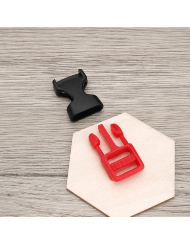 Clip de Barbilla para Casco OTOTEC 2 Pcs Negro Rojo