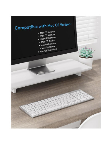 Teclado Bluetooth Inalámbrico Kezhirui para Mac OS QWERTY