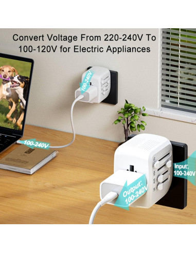 Adaptador de viaje DONGGUAN 220V a 110V con fusibles