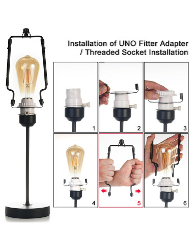 Soporte de Lámpara Ajustable FineLux 17-25 cm Negro
