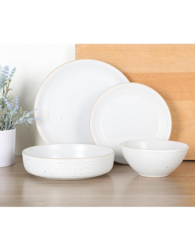 Juego de Vajilla Gibson Home Dinah 16 Piezas Cerámica Blanco