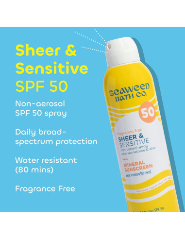 Spray Solar Mineral Sheer SPF 50 Seaweed Bath Co. 170ml