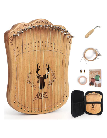 Arpa de Lira AKLOT 17 Cuerdas Natural con Bolsa y Cuerdas Arpa de Lira AKLOT 17 Cuerdas Natural con Bolsa y Cuerdas