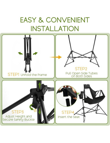 Silla de Camping Plegable Villeston - Juego de 2 Adultos Negro