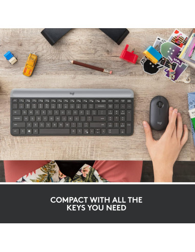 Combo Inalámbrico Teclado y Ratón Logitech MK470 Grafito