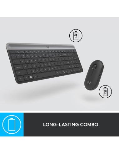 Combo Inalámbrico Teclado y Ratón Logitech MK470 Grafito