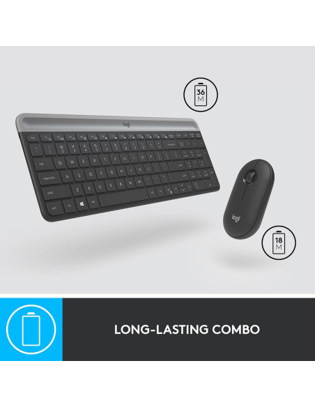 Combo Inalámbrico Teclado y Ratón Logitech MK470 Grafito Combo Inalámbrico Teclado y Ratón Logitech MK470 Grafito