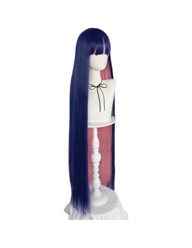 Peluca ANOGOL Azul Rosa 105cm Larga Recta para Cosplay