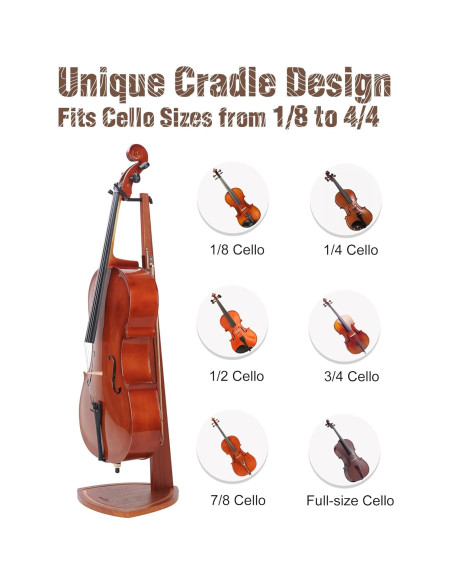 Soporte para Violonchelo Musbeat de Madera Caoba 4/4 a 1/8 Soporte para Violonchelo Musbeat de Madera Caoba 4/4 a 1/8