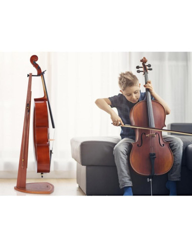 Soporte para Violonchelo Musbeat de Madera Caoba 4/4 a 1/8