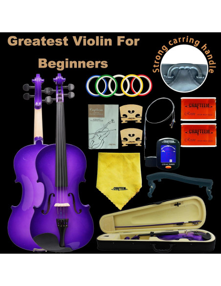 Violín Crafteem VLC100C Color Púrpura 4/4 para Principiantes Violín Crafteem VLC100C Color Púrpura 4/4 para Principiantes
