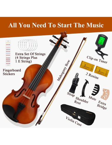 Kit de Violín PHOENIX 4/4 para Principiantes con Accesorios