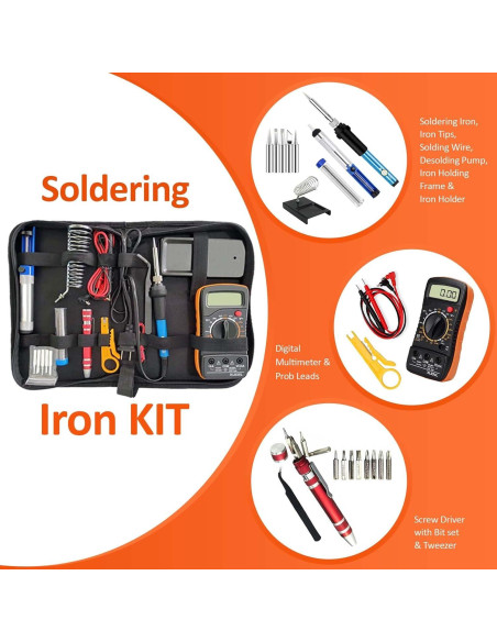 Kit de Soldador 60W daGodtech con Multímetro y Accesorios Kit de Soldador 60W daGodtech con Multímetro y Accesorios
