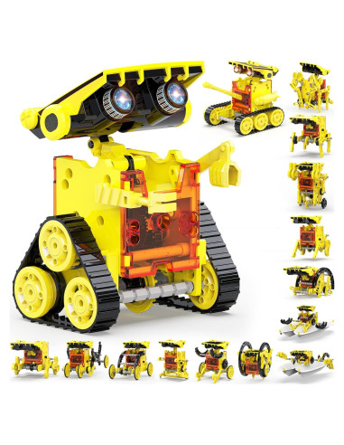 Kit Robot Solar STEM 30-en-1 Wesfuner 243 Piezas Amarillo