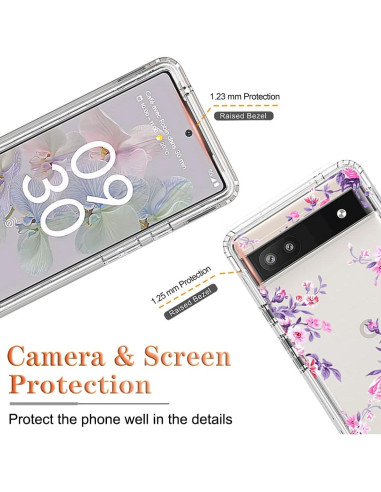 Funda Bumper Rosa para Google Pixel 6A con Protector de Pantalla