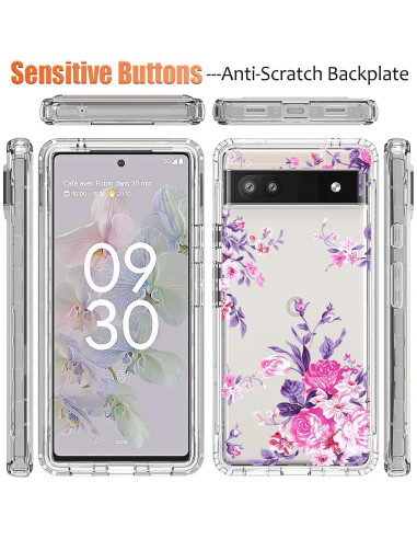 Funda Bumper Rosa para Google Pixel 6A con Protector de Pantalla