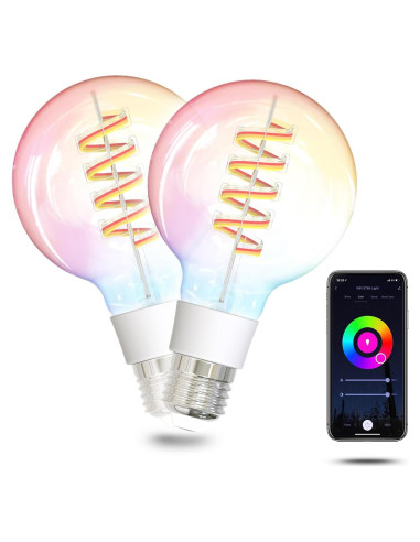 Bombillas LED Inteligentes MOES G80 WiFi RGB 5W Paquete de 2