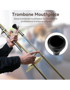 Boquilla de Trombón HERCHR Negra 10x4x4 cm para Trompeta 2