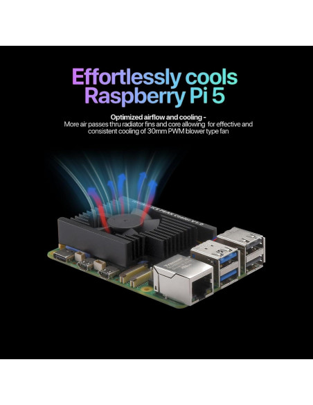 Enfriador Activo Ultra Silencioso iUniker para Raspberry Pi 5 Enfriador Activo Ultra Silencioso iUniker para Raspberry Pi 5