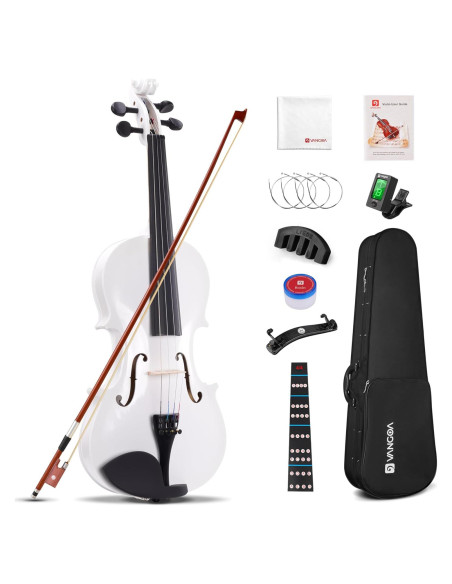 Vangoa Violín 4/4 Blanco con Estuche y Accesorios Vangoa Violín 4/4 Blanco con Estuche y Accesorios