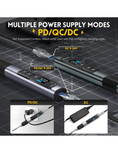 Soldador Portátil FNIRSI HS-02 100W Calentamiento Rápido Soldador Portátil FNIRSI HS-02 100W Calentamiento Rápido