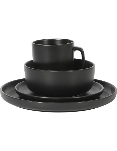 Juego de Vajilla Gibson Home Zuma 16 Piezas Negro Mate Juego de Vajilla Gibson Home Zuma 16 Piezas Negro Mate