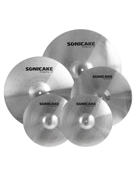 SONICAKE Set de Platillos de Batería 5 Piezas Aleación Plata SONICAKE Set de Platillos de Batería 5 Piezas Aleación Plata